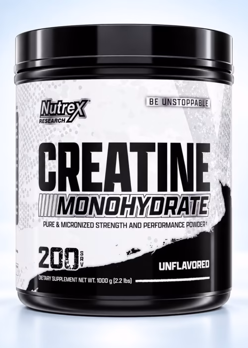 Creatina monohidratada micronizada Nutrex Research, 200 servicios, 1000 g, sin sabor
