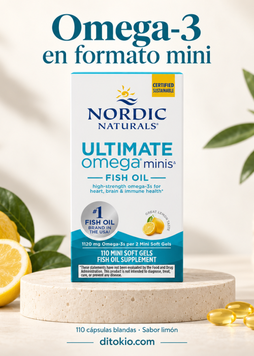Nordic Naturals Ultimate Omega Minis, 110 cápsulas blandas sabor limón
