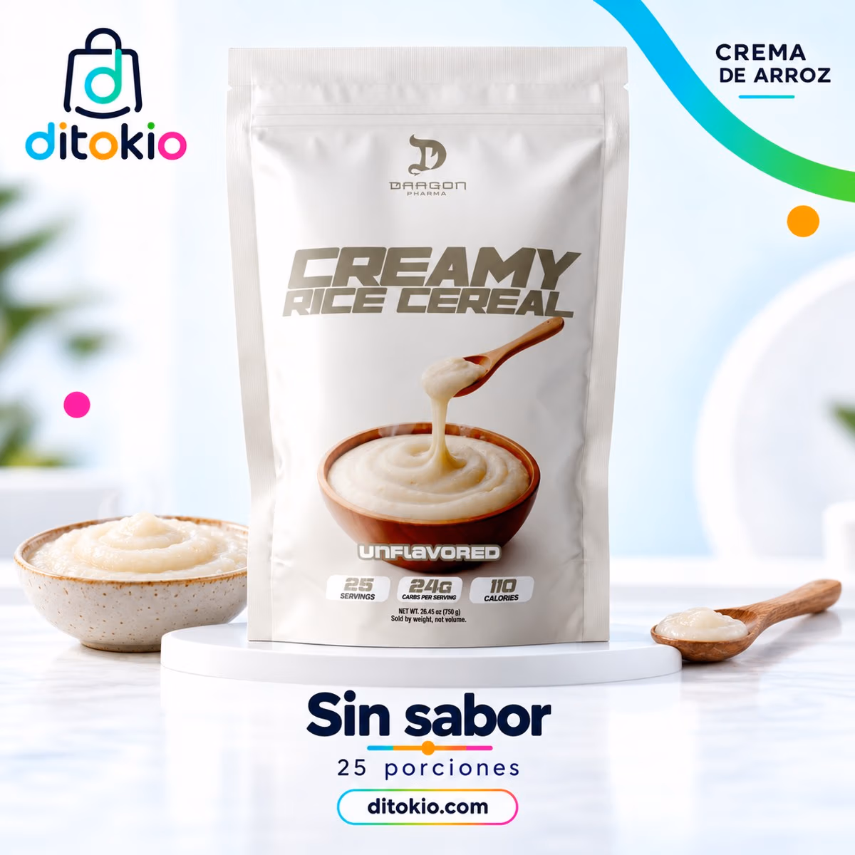 Dragon Pharma Creamy Rice Cereal – Crema de arroz, 25 porciones - Imagen 4