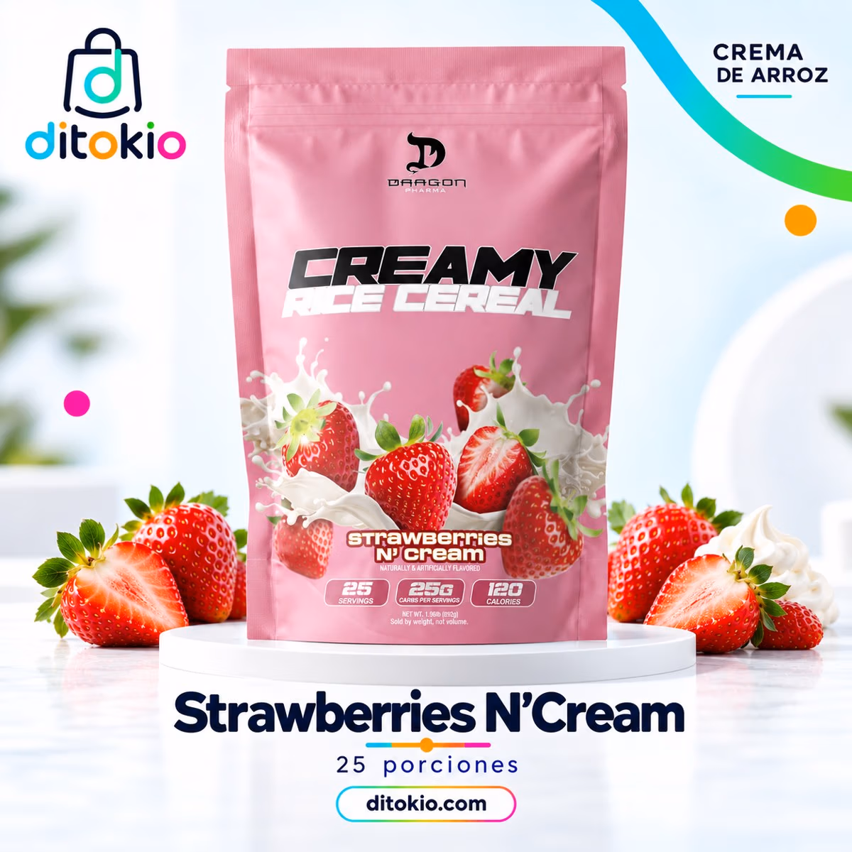 Dragon Pharma Creamy Rice Cereal – Crema de arroz, 25 porciones - Imagen 3